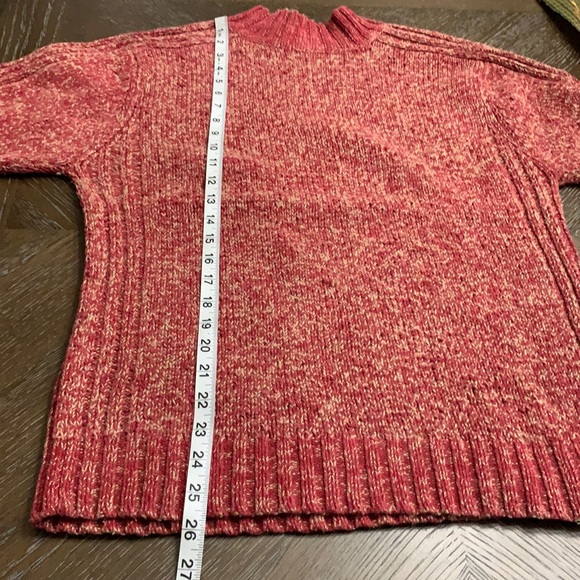 Aigle rare red & tan marled thick knit mock neckline sweater Size L - Picture 16 of 17